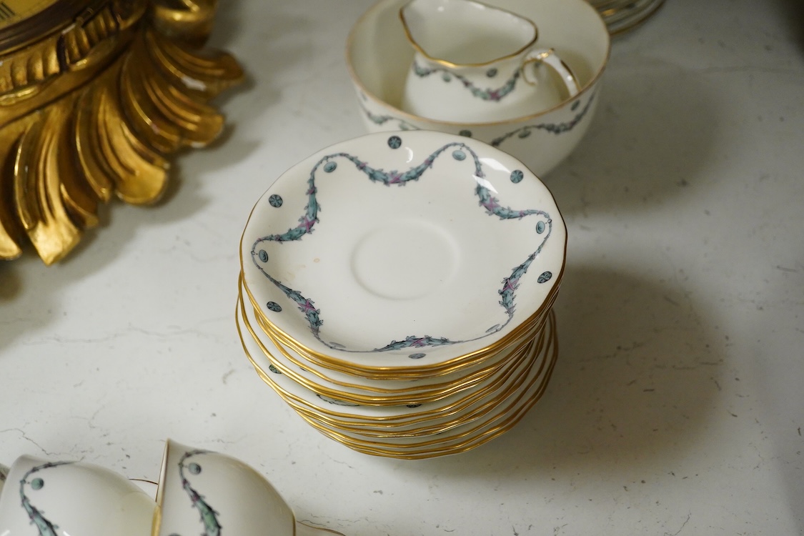A Royal crown Derby six person tea set including two cake sandwich plates